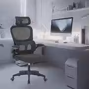 Cadeira de escritório com design ergonômico conforme NR-17, suporte lombar independente, malha respirável e encosto de cabeça ajustável,Python Fly (Preto)