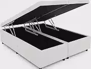 Cama Queen Box Baú Bi-partida 79 Blindada (Corino Branco)