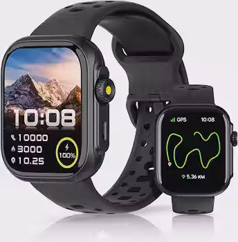 Bettdow Smartwatch GPS FB041, Relogio Smartwatch Feminino e Masculino,Tela HD de 1,85', Alexa, 100 Esportes,3ATM à rova d'água, Chamada Bluetooth, Compatível com Android iOS(Preto)