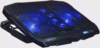 C3Tech Base para notebook Gamer NBC-100BK 17,3' Refrigerada, 4 Ventiladores, Led Azul, controle de velocidade, regulagem de altura em 5 posições, Display digital em LCD