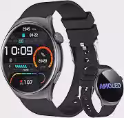 Bettdow Smartwatch feminino Redondo AMOLED 1.43' - Relógio Inteligente com Chamadas Bluetooth, 178+ Modos Esportivos, IP68 à Prova d‘Água, Compatível Android/iOS (preto)