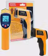 Termometro Industrial Culinaria a Laser Para Forno Freezer -50º A 380ºC Digital Sem Contato LCD Termômetro Infravermelho Pirômetro de Testador De Temperatura IR Industrial com Emissividade Ajustável