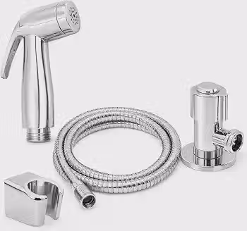 Ducha Higiênica INOX+ABS 120cm Alta Pressão Registro 1/4 Volta Chuveirinho