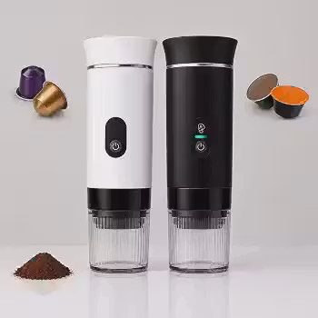 Cafeteira Portátil USB Elétrica p/Cápsulas e Café Moído - Digital