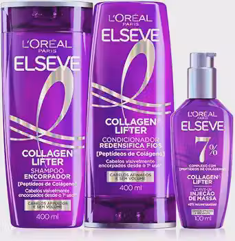 Shampoo Condicionador Sérum Elseve L'Oréal Colágeno 400ml+400ml+100ml
