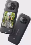 Câmera de Ação Insta360 X3, Impermeável, Sensores de 48 MP de 1/2 polegada, Vídeo HDR ativo 5,7K 360º, Foto de 72 MP, Lente Única 4K, Modo Me de 60 FPS, Estabilização, Streaming ao Vivo