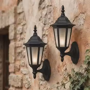 Kit 2 Arandela Colonial Rústica Vintage Parede Externa Preto Muro Retro Luminária