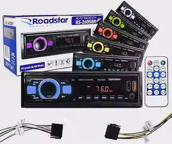 Rádio Automotivo Bluetooth Mp3 Player USB SD Roadstar - RS2605BR ES