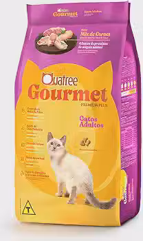 Ração Quatree Gourmet para Gatos Adultos Sabor Mix de Carnes