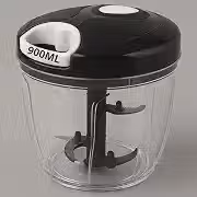 Processador Manual 900ml GRANDE com 5 Lâminas Inox, Triturador de Alimentos com Alça Retrátil, Ideal para Cebola, Alho, Verduras e Tomate