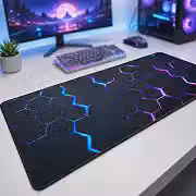 Mouse Pad Gamer Premium Extra Grande 80x30 Antiderrapante Impermeável Hexagonal Setup Neon