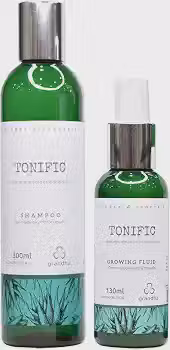 Linha de Home Care Tonific Profissional oferece tonificação e fortalecimento dos cabelos, estimulando o crescimento saudável e promovendo equilíbrio do couro cabeludo (Shampoo 300 ml + Growing Fluid 130 ml)