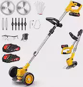 RubroX Roçadeira a Bateria Cortador de Grama 21V 3600mAh, Motor Cobre 20000RPM, Kit 4 Lâminas
