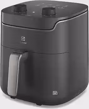 Electrolux Air fryer Fritadeira Elétrica sem oleo Rita Lobo 5,8L 8 receitas pré-sugeridas timer 60 minutos desligamento automático cesto removivel dupla camada antiaderente 1400W EAF40 127v Cinza