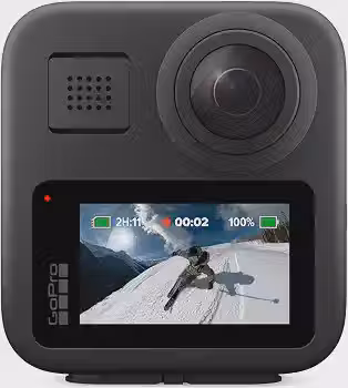 GoPro Max 360 - Câmera de Ação à Prova d'água, Vídeo 360 5.6K, Reenquadramento 4K, Foto 360, GPS, Live 1080p, Max HyperSmooth, TimeWarp, Trava de horizonte, Capturas com bastão invisível