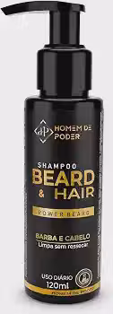 Shampoo Masculino Barba e Cabelo Homem de Poder Limpeza Profunda Hidratação e Fortalecimento dos Fios