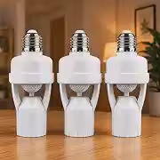 Kit 03 Sensor De Presença Com Fotocélula Para Soquete E27 Bivolt 110V/220V, Acendimento Automático Por Movimento, Ideal Para Garagem, Corredor, Varanda E Área Externa - Premium (Kit com 03 Sensores)