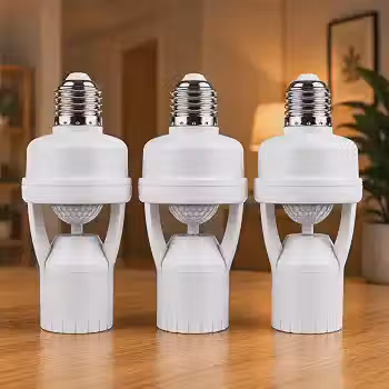 Kit 03 Sensor De Presença Com Fotocélula Para Soquete E27 Bivolt 110V/220V, Acendimento Automático Por Movimento, Ideal Para Garagem, Corredor, Varanda E Área Externa - Premium (Kit com 03 Sensores)