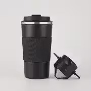 Copo Térmico 500ml para Café com Coador Inox Reutilizável | Parede Dupla, Tampa Antivazamento e Uso Diário