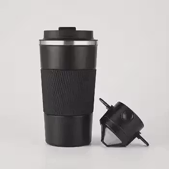 Copo Térmico 500ml para Café com Coador Inox Reutilizável | Parede Dupla, Tampa Antivazamento e Uso Diário