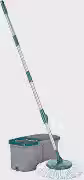 Mop Giratório Duas Águas, Balde 3 Litros com Cesto Plastic, MOP7504, Flash Limp - PP Verde