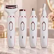Depilador Elétrico Feminino 4 em 1 Recarregável Rosto Corpo Sobrancelha USB