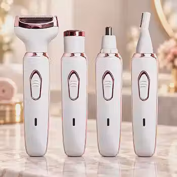 Depilador Elétrico Feminino 4 em 1 Recarregável Rosto Corpo Sobrancelha USB