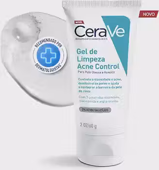 CeraVe Acne Control Refil Gel de Limpeza Facial, Pele Normal a Oleosa, 60g