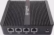 Mini PC Firewall Appliance OctopusTi, Intel Celeron N2840, 8GB RAM DDR3, 128GB SSD, 4 Portas Ethernet Giga, Fanless, Preto, para Pfsense, Roteador de Segurança de Rede