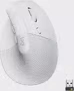 Mouse Sem Fio Logitech Lift Vertical com Design Ergonômico para Redução de Tensão Muscular, Cliques Silenciosos, Conexão Bluetooth ou USB Logi Bolt, Compatível com Windows/macOS/iPadOS - Branco