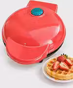 Mini Maquina de Waffle Eletrica Portatil 110V Antiaderente Compacta Domestica Redonda para Waffles Crocantes Facil de Usar para Cafe da Manha Lanche Rápido Eletroportatil de Cozinha