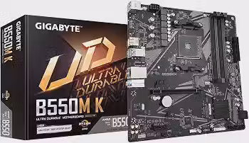 Placa Mae Gigabyte B550M, AM4 4XDDR4(MÁX128GB), 4 Sata, 1 M.2, 2XUSB 3.2, 4XUSB 2.0, 1XHDMI