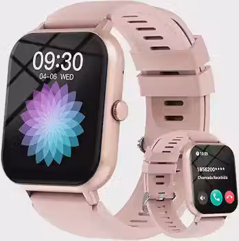 Bettdow SmartWatch, relogio smartwatch feminino com 1.83' Ecrã tátil, à prova d'água IP67, Recebimento de Notificações, relogio masculino com 100+ Modos Esportivos Faz e Recebe Ligações (Rosa)