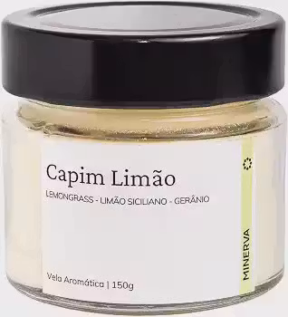 Vela Aromática perfumada aroma de Lemongrass Capim Limao Citrica 145g - MINERVA CANDLES