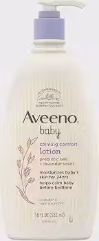 Aveeno Baby Loção hidratante calmante confortável, lavanda e baunilha, 510 g.
