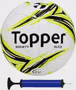 Bola de Futebol Society Topper Slick + Bomba de Ar