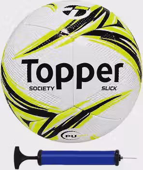 Bola de Futebol Society Topper Slick + Bomba de Ar