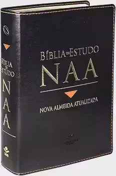 Bíblia Sagrada NAA de Estudo, Letra Regular, com mapa, Tamanho Gigante, Capa Couro Sintético Preta: Nova Almeida Atualizada (NAA)