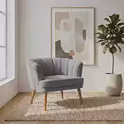Poltrona Cadeira Decorativa para Sala de Espera Recepção Resistente Ergônomica MOBLAN decor (Cinza)