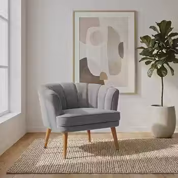 Poltrona Cadeira Decorativa para Sala de Espera Recepção Resistente Ergônomica MOBLAN decor (Cinza)