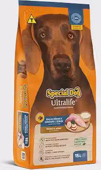 Ração Special Dog Ultralife Sênior Raças Médias e Grandes Sabor Frango e Arroz 15kg