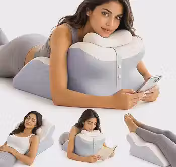 Travesseiro Triangular 27° Ergonômico, Travesseiro Anti Refluxo Adulto, Encosto de Cama com Suporte Confortável para Costas e Pernas, Ideal para Ler, Assistir TV e Relaxar no Quarto