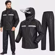 Capa de Chuva para Moto com Jaqueta + Calça Refletiva Impermeável – Motoqueiro, Ciclismo e Entregadores – Alta Visibilidade e Proteção Completa – Tamanho: XXG 175-180cm 75-90kg - Shop100 (XXL)