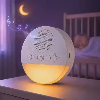 Aparelho de Ruído Branco para Bebê Premium com 20 Sons Relaxantes, Luz Noturna, Timer 15/30/60 Min e Bateria de Até 30 Horas Máquina de Som Portátil para Sono e Relaxamento