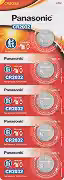 Tira de Bateria de Lithium Botão, Panasonic, CR2032-1BT