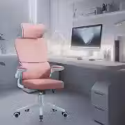 Cadeira de escritório com design ergonômico conforme NR-17, suporte lombar independente, malha respirável e encosto de cabeça ajustável,Python Fly(Rosa)