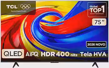 Smart TV TCL 75 Polegadas QLED 4K P7L WiFi Bluetooth Google TV HDR10+ 120 Hz VRR AIPQ 75P7L