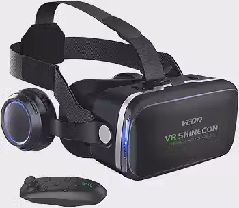 Oculos VR para Celular com Controle Remoto, Headset 3D Óculos de Realidade Virtual Celular, Compatível com iPhone/Android, para Smartphones de 4,7 a 6 Polegadas