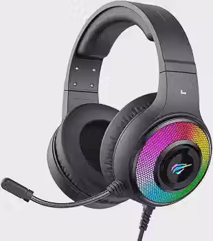 Havit Headphone Fone de Ouvido H2042d Black, Gamer, com Microfone, Iluminação RGB, Falante 50mm, Plug 3,5 mm, Preto