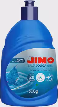 JIMO Lava Louca Gel Detergente Concentrado Desengordurante Super Brilho Limpeza Biodegradavel Rende 20 lavagens 500g